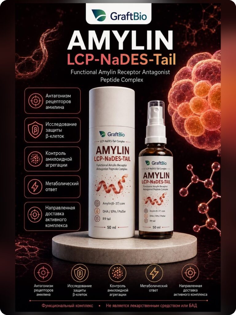 Amylin - липопептидный комплекс для изучения рецепторов AMY1–AMY3 и процессов, связанных с IAPP, 50 мл - карточка каталога