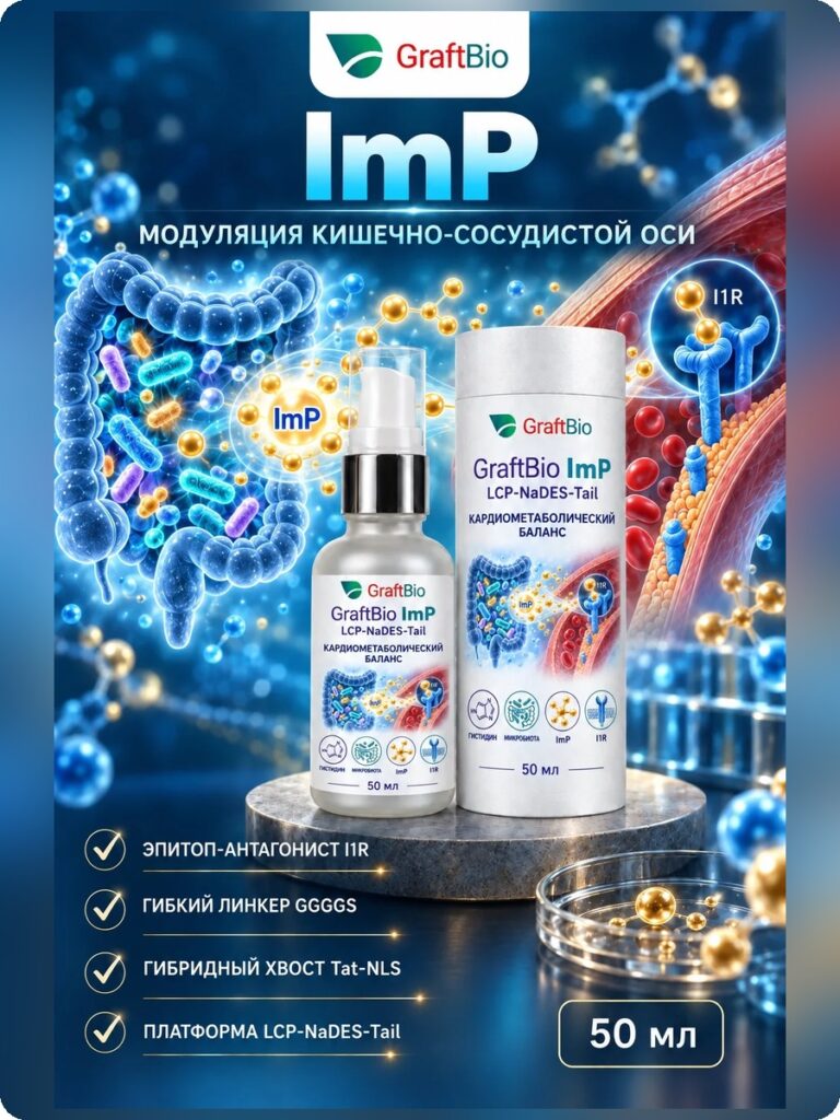 GraftBio ImP - функциональный пептидный комплекс для поддержки сосудистой стенки и метаболического баланса, 50 мл - карточка каталога